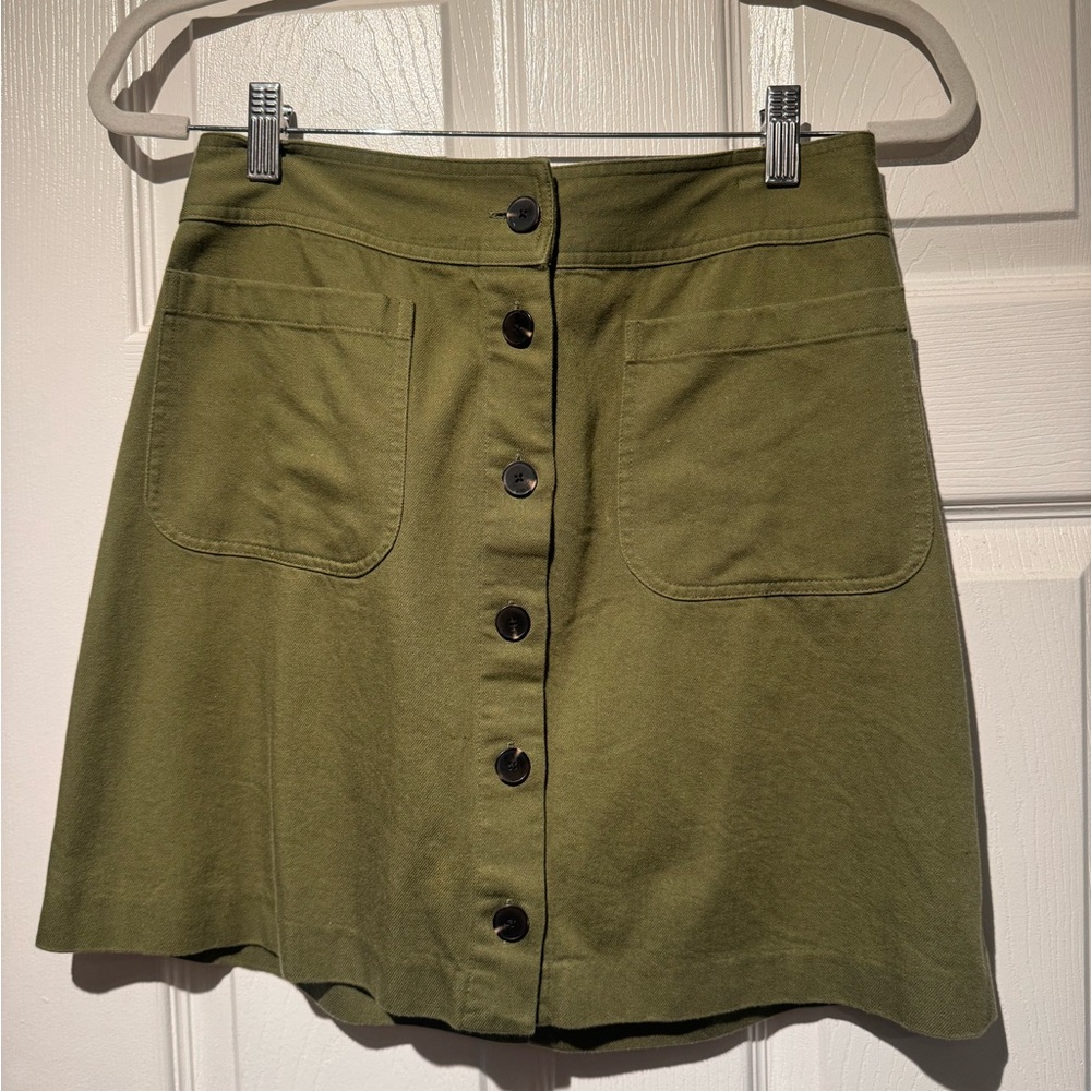 Madewell Green Skater Mini Skirt for Casual Wear